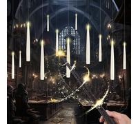 MeYuxg Velas Flotantes con Varita,12 Piezas Velas Colgantes Velas LED Alimentada por Pilas, Floating Candles Velas Cónicas Luz Cálida para Halloween Navideña Fiesta Decoración