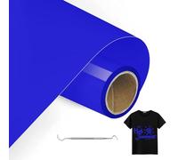 MeYuxg Vinilo Textil Azul Zafiro - 30,5 CM x 3 M Rollo Termoadhesivo para Cricut & Cameo - Fácil de Cortar & Desherbar (Azul)