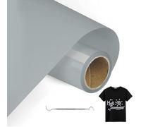 MeYuxg Vinilo Textil Gris - 30,5 CM x 3 M Rollo Vinilo Termoadhesivo - Fácil de Cortar & Desherbar para Vinilo Textil Cricut & Cameo
