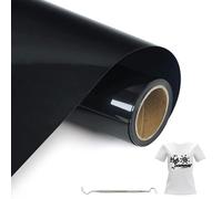 MeYuxg Vinilo Textil Negro - 30,5 CM x 3 M Rollo Vinilo Termoadhesivo - Fácil de Cortar & Desherbar para Vinilo Textil Cricut & Cameo