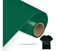 MeYuxg Vinilo Textil Verde - 30,5 CM x 3 M Rollo Termoadhesivo para Cricut & Cameo - Fácil de Cortar & Desherbar (Verde)