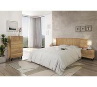 Meyvaser.com Ecommerce Company Cabezal + Dos Mesitas de Noche + Sinfonier, Dormitorio Completo, Acabado en Mauvella - Rayas, Medidas: 210 cm (An) x 55 cm (Al) x 35 cm (Fon)