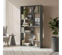 Meyvaser.com Ecommerce Company Estantería librería Industrial Gris y Negra 84x25,5x154,5 cm con Estructura metálica - Diseño Moderno para salón, Oficina o Dormitorio