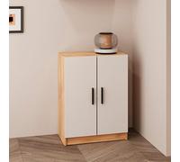 Meyvaser.com Ecommerce Company Mueble Bajo de 2 Puertas Mauvella Beige - 80x60x34,4 cm - Armario Auxiliar de Melamina con Tiradores Negros - Diseño Moderno y Funcional