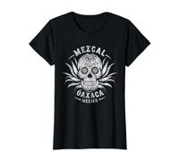 Mezcal Oaxaca México Tequila Día De Los Muertos Camiseta gráfica económica, Mujer, Negro, L