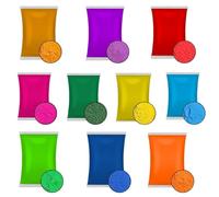 Mezcla de 10 bolsas 75gm cada uno en polvo de color Holi, Rangoli, no tóxico, lavable, revelación de género, decoraciones, guerra de colores, fotografía de niños y animales, campamentos de verano