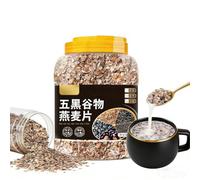 Mezcla De Copos Avena Con Cinco Granos Negros, 1kg Envase - Desayuno Instantáneo Sin Azúcar Añadido, Preparación Rápida