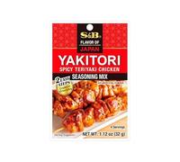 Mezcla de especias para Pollo Yakitori Picante 32 g Pack 2 sobres, marinada japonesa fácil para brochetas, sartén o barbacoa, sabor auténtico con toque picante