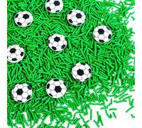 Mezcla de granitos de fútbol - Pelotas de fútbol comestibles, granitos de azúcar y granitos verdes, decoración de pasteles de fútbol para pasteles, cupcakes, galletas y helados, granitos campeón de fú