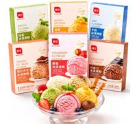 Mezcla De Helado 6 Sabores - Kit Casero Bricolaje Paquetes Pequeños 100 G Fácil, No Necesita Máquina Fresa Matcha Vainilla Chocolate Taro Mango
