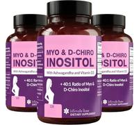 Mezcla de mioinositol y D-chiro inositol - Proporción de mezcla 40:1 - Apoyo diario al bienestar de la mujer, 3 botellas