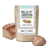Mezcla de pan de carbón ligero de 350 g - con levadura, orgánico, vegano, sin gluten, rico en proteínas, alimentos sin cereales, Organic Workout