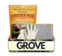 Mezcla de semillas forrajeras de 1 libra con paño de microfibra + guantes de trabajo, hierba saludable y verduras para pollos de corral, cubre 1000 pies cuadrados, semillas forrajeras para pollos