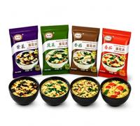 Mezcla De Sopa Instantánea Huevo Quick Soup, 4 Sabores (paquete 32), Lista En 30 Segundos, No Es Necesario Cocinar | Portátil For Oficina, Viajes