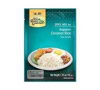 Mezcla en pasta para Arroz de Coco estilo Singapur 50 g tipo Nasi Lemak para 4 raciones, sabor exótico y aromático, fácil en olla o arrocera