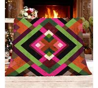 Mezcla Manta Polar Suave para Sofá y Cama Estilo éTnico Arte GeometríA. Manta de Felpa de Franela Doble Cara Cálida Supersuave Verde Mantas Decoración Habitación, Regalo Festival, 140x180 cm