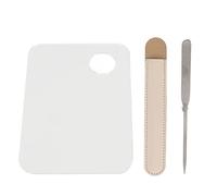Mezcla Mezcla Mezcla Spátula Set de Acero Inoxidable Bandeja acrílica Paleta cosmética de agitador Doble