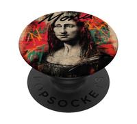 Mezcla vanguardista de arte callejero con grafitis de Mona Lisa PopSockets PopGrip Adhesivo