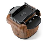 Mezclador automático de cartas recargable, máquina de mesa de 4 cubiertas, carcasa ABS con botón, diseño compacto de aspecto de madera para juegos en casa y fiestas, mezclador eléctrico de cartas de