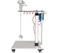 Mezclador automático de pintura, agitador neumático de 1/4 HP con soporte de altura ajustable, cuchilla de dispersión de acero inoxidable para recubrimiento y mezcla de tinta, cuchilla de aleación de