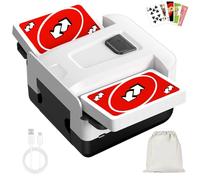 Mezclador automático de tarjetas para 1-2 cubiertas, 2000 mAh recargable, mezcladora de tarjetas con modo automático de un botón, mezclador de tarjetas eléctrico con compatibilidad para UNO Skip-Bo