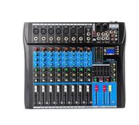 Mezclador Bluetooth Audio 8 Canales DJ Mesa de Mezclas Live Studio Mini USB 48V para PC Teléfonos Móviles Altavoces, Instrumentos Electrónicos