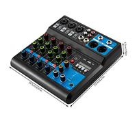 Mezclador Bluetooth Audio Mixer 5 Canales, Mini Dj Mezclador Mezclador Para Pc Teléfonos Móviles Altavoces, Instrumentos Electrónicos, USB 48 V