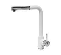 Mezclador cocina Plados Monomando VEMIXEXTL con caño a 90° y ducha extraíble - Blanco leche