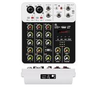 Mezclador de 4 canales Interfaz V4 Consola de mezcla Bluetooth Grabación PC 48V Phantom Power,Una Experiencia De Sonido MáS Interesante