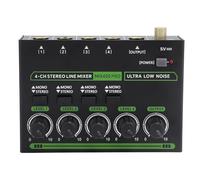 Mezclador de 4 Canales, Mezclador de Sonido bajo Ruido Profesional para en Casa (EU enchufe 100-240V)