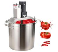 Mezclador de alimentos de 40 L, máquina de agitación automática de acero inoxidable de 180 W con arranque de un botón, velocidad ajustable y raspador de mezcla para sopa, salsa y freír