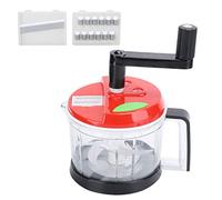 Mezclador de alimentos manual, picadora y ralladora de verduras multifunción con cuchillas de acero inoxidable, herramienta de cocina 3 en 1 para picar ajo, cebollas, papas y carne (METRO)