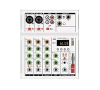 Mezclador de audio, 2 Mini Mezcladores De Audio 4 Canales, Digitales Profesales, Consolas DJ Con USB, Portátiles For Mezclas En Y Canto para transmisión en vivo, podcasting, PC(WHITE)