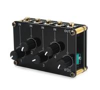 Mezclador de Audio 4 Canales - 4 Entradas XLR/Jack, Salida Estéreo, Alimentación USB/DC, Ideal para DJ/Podcast