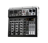 Mezclador de audio, 48 V Phantom Power Stereo DJ, 99 efectos de retardo de reverberación DSP, conexión USB a computadora, ajuste de tono de ecualizador de tres bandas, para actuación en vivo