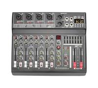 Mezclador de audio, 70mm Fader Mixer 4 Channel 7 Band EQ 16 Effects Mixing Console Individual 48V USB Play Record Sound Table Para karaoke en estudio
