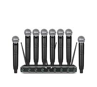 mezclador de audio, 8 canales profesionales UHF Sistema de micrófono inalámbrico 8 recepción estable de micrófono portátil for Karaoke Party Stage Church Fácil de usar y controlar, compatible con PC