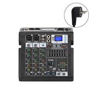 mezclador de audio, AG-TD4 Mezcla de la consola 4/6 canales 99 efectos 7 banda EQ USB Reproducir y grabar Bluetooth DJ Party School Sound Audio Mixer Fácil de usar y controlar, compatible con PC