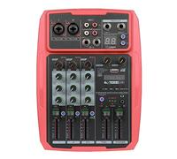 Mezclador de audio, Audio de la conferencia al aire libre 4/6 canales USB Bluetooth Reverb Processor K Song Live With Sound Card Mixer(B4-MX red)