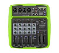 Mezclador de audio, Audio de la conferencia al aire libre 4/6 canales USB Bluetooth Reverb Processor K Song Live With Sound Card Mixer(B6-MX green)