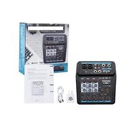Mezclador de audio, Audio de Mini Meligra M-4/6 Protable DJ Consola con tarjeta sonido, USB, 48V Poder fantasma for ordenador personal Grabando la fiesta transmisión web canto(M4)