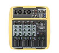 mezclador de audio, Batidora de audio de 6 canales USB Procesador de reverb con Bluetooth con potencia fantasma de 48V y 16 DSP Efecto for karaoke, fiesta al aire libre Fácil de usar y controlar, comp