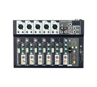 Mezclador de audio Bluetooth de 7 canales, mezclador de audio profesional con puerto USB y 6 modos de música, consola de mezclas de audio DJ Live Studio para grabación, DJ, escenario, música