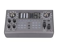 Mezclador de audio con tarjeta de sonido en directo, Mezclador de audio profesional con efectos de mezcla de DJ y vocoder, Multitarea portátil para múltiples modos de escena.