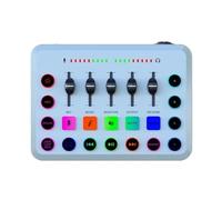 Mezclador De Audio Con Tarjeta De Sonido En Vivo De 5 Canales, Kit De Grabación De Estudio Profesional, Accesorios, Piezas, Equipo De Grabación DJ(White)