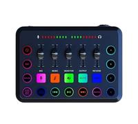 Mezclador De Audio Con Tarjeta De Sonido En Vivo De 5 Canales, Kit De Grabación De Estudio Profesional, Accesorios, Piezas, Equipo De Grabación DJ(Black)