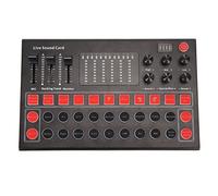 Mezclador de Audio con Tarjeta de Sonido en Vivo, Mezclador de DJ, 8 Efectos de Sonido, 10 Efectos Especiales, Cancelación de Ruido BT, Mezclador de Sonido con Ajuste de Graves y