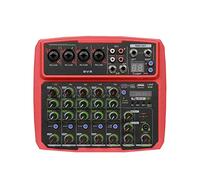 mezclador de audio, Conferencia al aire libre de batidora de audio de 6 canales USB Bluetooth Reverb Audio Processor Sing Live With Sound Card Mixer Fácil de usar y controlar, compatible con PC (Colo