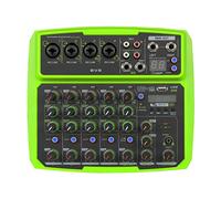 Mezclador de audio Conferencia al aire libre de batidora de audio de 6 canales USB Bluetooth Reverb Audio Processor Sing Live With Sound Card Mixer (Color : BV6 green)