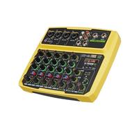 Mezclador De Audio, Consola De DJ, Consola De DJ Con Bluetooth 48 V Phantom Power Efectos De Reproducción Retardada For Conciertos En Escenario Y Bar(Yellow)